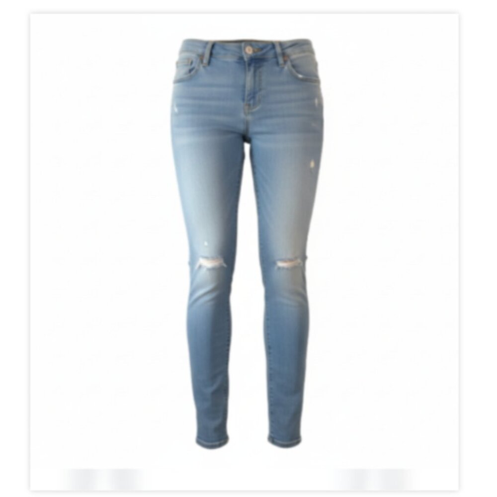 Old Navy Women’s Blue Jeans Size 4 Skinny Low Rise Distressed Denim Pants